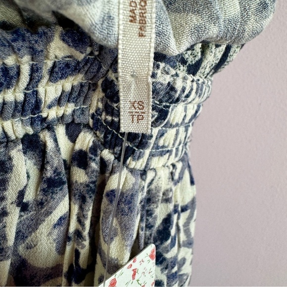 NEW Free People Beach Day Halter Mini Dress XS Blue White - Picture 6 of 9